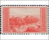 USA 1934 Mint SC741 Grand Canyon National Park (1919), Arizona Red 2 Cent 1934