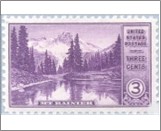 USA 1934 Mint SC742 Mount Rainier National Park (1899), Washington Deep violet 3 Cent 1934