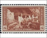 USA 1934 Mint SC743 Cliff Palace (1190), Mesa Verde National Park, Colorado Brown 4 Cent 1934