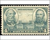 USA 1937 Mint SC788 Generals Robert E. Lee, "Stonewall" Jackson, Stratford Hall Grey 4 Cent 1937
