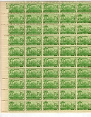 USA 1936 Mint Sheet SC 790SH John Paul Jones and John Barry Green 1 Cent 1936 Full Sheet