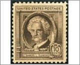 USA 1940 Mint SC863 Samuel L. Clemens (Mark Twain) Dark brown 10 Cent 1940