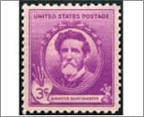 USA 1940 Mint SC886 Augustus Saint-Gaudens Bright red violet 3 Cent 1940