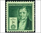 USA 1940 Mint SC889 Eli Whitney Bright blue green 1 Cent 1940