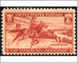 USA 1940 Mint SC894 Pony Express Rider Brown red 3 Cent 1940