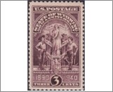 USA 1940 Mint SC897 Wyoming State Seal Brown violet 3 Cent 1940