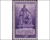 USA 1940 Mint SC902 Emancipation Monument; Lincoln and Kneeling Slave, by Thomas Deep violet 3 Cent 1940