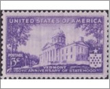 USA 1941 Mint SC903 150 Years Vermont Statehood, Capital Montpelier Bright violet 3 Cent 1941