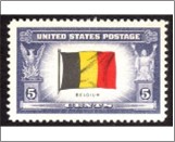 USA 1943 Mint SC914 Flag of Belgium Multicolor 5 Cent 1943