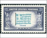 USA 1943 Mint SC916 Flag of Greece Multicolor 5 Cent 1943