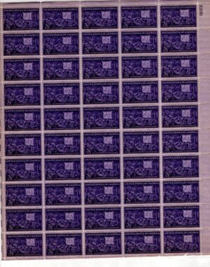 USA 1944 Mint Sheet SC926SH Motion Picture Showing for Armed Forces Sheet of 50