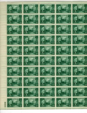 USA 1945 Mint Sheet SC 930SH Roosevelt and Hyde Park Residence Blue green 1 Cent 1945 Full Sheet