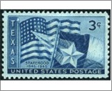 USA 1945 Mint SC938 Texas Statehood, 100th Anniversary Dark blue 3 Cent 1945