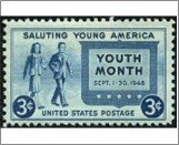 USA 1948 Mint SC963 Girl and Boy Carrying Books Dark blue 3 Cent 1948