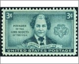 USA 1948 Mint SC974 Juliette Gordon Low and Girl Scout Emblem Blue green 3 Cent 1948