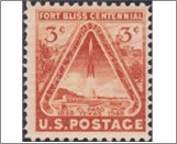 USA 1948 Mint SC976 Fort Bliss, El Paso, Texas and Rocket Firing Red Brown 3 Cent 1948
