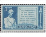 USA 1948 Mint SC978 Abraham Lincoln Bright blue 3 Cent 1948