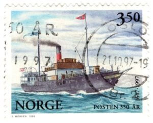 Used NK 1268   Postal service via ship 3.5 Krone Multicolor