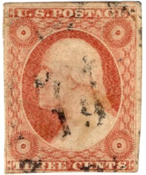 Used 11 George Washington Dull red 3 Cent 1855