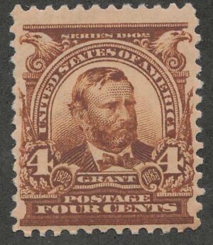 Mint Lightly Hinged USA 303 Ulysses S Grant Brown 4 Cent 1903