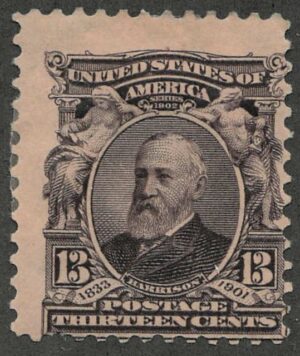 Benjamin Harrison (1833-1901), 23rd President of the U.S.A. Purple black 13 Cent 1902