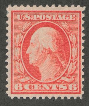 George Washington Red orange 6 Cent 1911