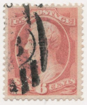 USA 1882 Used Stamp SC208 Abraham Lincoln Rose 6 Cent 1882