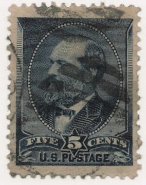 USA 1888 Used Stamp SC216 James A. Garfield Indigo 5 Cent 1888