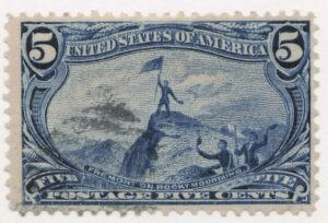 USA 1898 Used Stamp SC288 Major General John C. Frémont (1813-1890), former US senator Dull blue 5 Cent 1898