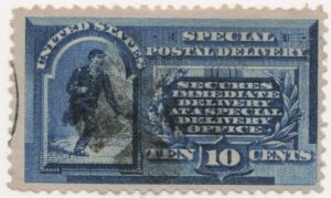 USA 1885 Used Stamp SCE1 Messenger Blue 10 Cent 1885