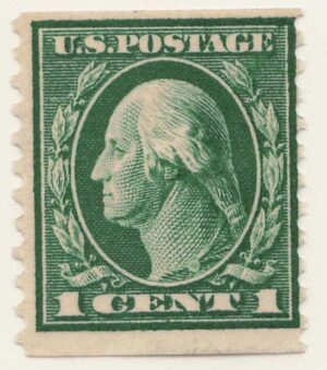 USA 1914 Mint No Gum Stamp SC443 George Washington Green 1 Cent 1914