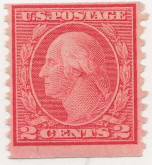 USA 1916 Mint Lightly Hinged Stamp SC492 George Washington Carmine 2 Cent 1916