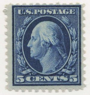 USA 1917 Mint Hinged Stamp SC504 George Washington Blue 5 Cent 1917