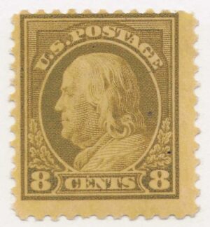 USA 1917 Mint Hinged Stamp SC508 Benjamin Franklin Olive bistre 8 Cent 1917