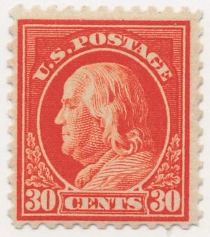 USA 1917 Mint Never Hinged Stamp SC516 Benjamin Franklin Red orange 30 Cent 1917