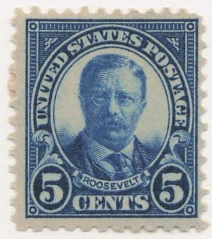 USA 1922 Mint Hinged Stamp SC557 Theodore Roosevelt Dark blue 5 Cent 1922