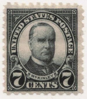 USA 1926 Mint Lightly Hinged Stamp SC588 William Mc Kinley Black 7 Cent 1926