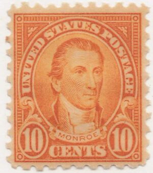 USA 1925 Mint Lightly Hinged Stamp SC591 James Monroe Orange 10 Cent 1925