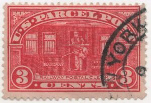 USA 1913 Used Stamp SCQ3 Railway Postal Clerk Carmine 3 Cent 1913