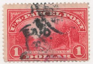 USA 1913 Used Stamp SCQ12 Fruit Growing Carmine rose 1 Dollar 1913