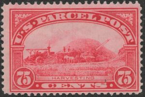 USA 1913 Mint Lightly Hinged Stamp SCQ11 Harvesting Carmine rose 75 Cent 1913