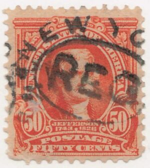 USA 1903 Used Stamp SC310 Thomas Jefferson Orange 50 Cent 1903