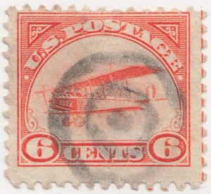 USA 1918 Used Stamp SCC1 Curtiss Jenny Orange 6 Cent 1918