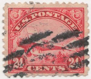 USA 1923 Used Stamp SCC6 DeHavilland Biplane Carmine 24 Cent 1923