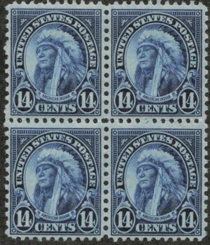 USA 1931 Mint Block SC695 American Indian Dark blue 14 Cent 1931