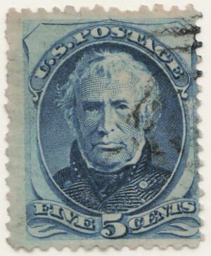 USA 1875 Used Stamp SC179 Zachary Taylor Blue 5 Cent 1875