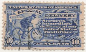USA 1902 Used Stamp SCE6 Messenger On Bike Ultramarine 10 Cent 1902