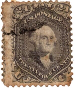 USA 1862 Used Stamp SC78b USA 1863 Used Stamp SC 78b George Washington Grey 24 Cent 1863