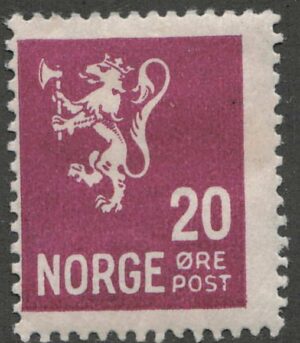 Norway 1926 Mint Never Hinged Stamp NK144(SC118) Lion II 1926-1934 20 Øre Lilac