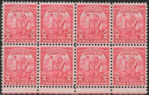 USA 1932 Mint Never Hinged Block SC717 Boy and Girl Planting Tree Carmine rose 2 Cent 1932